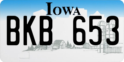 IA license plate BKB653