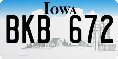 IA license plate BKB672