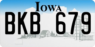IA license plate BKB679