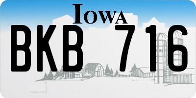 IA license plate BKB716