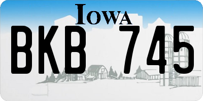 IA license plate BKB745