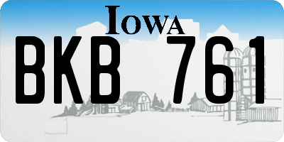 IA license plate BKB761