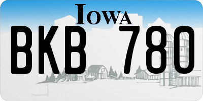IA license plate BKB780