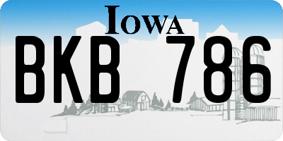 IA license plate BKB786