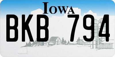 IA license plate BKB794