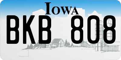 IA license plate BKB808