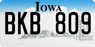 IA license plate BKB809