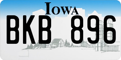 IA license plate BKB896