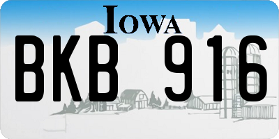 IA license plate BKB916