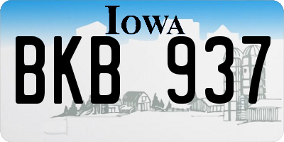 IA license plate BKB937