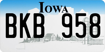 IA license plate BKB958