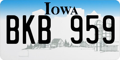 IA license plate BKB959