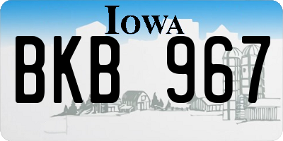 IA license plate BKB967