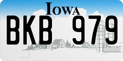 IA license plate BKB979
