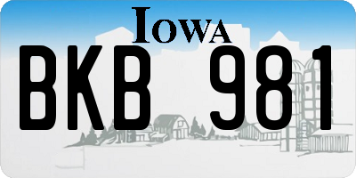 IA license plate BKB981