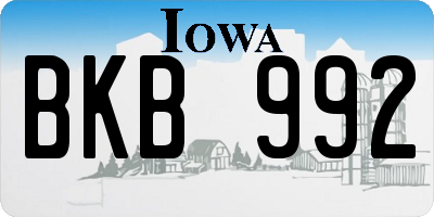 IA license plate BKB992