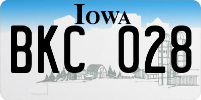 IA license plate BKC028