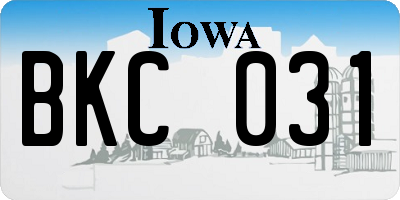 IA license plate BKC031