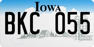 IA license plate BKC055