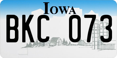 IA license plate BKC073