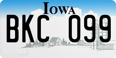 IA license plate BKC099