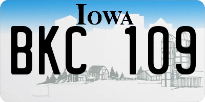 IA license plate BKC109
