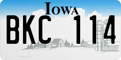 IA license plate BKC114