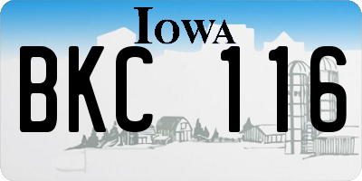 IA license plate BKC116