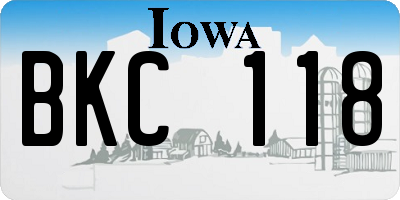 IA license plate BKC118