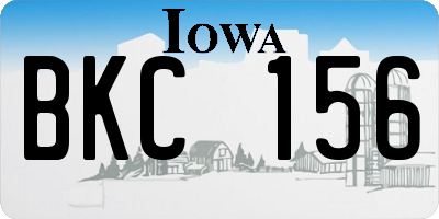 IA license plate BKC156