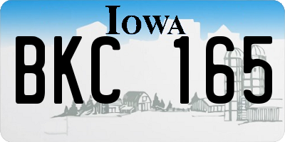 IA license plate BKC165