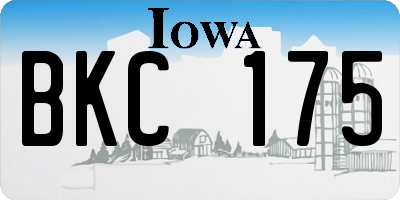 IA license plate BKC175