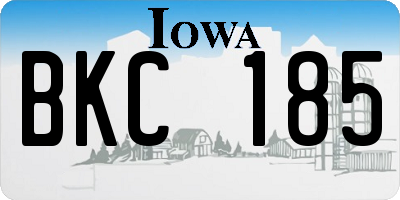 IA license plate BKC185
