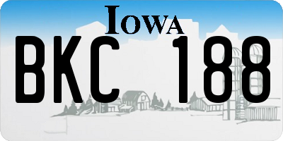 IA license plate BKC188