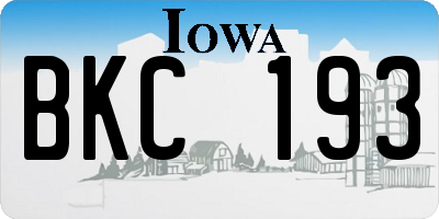 IA license plate BKC193