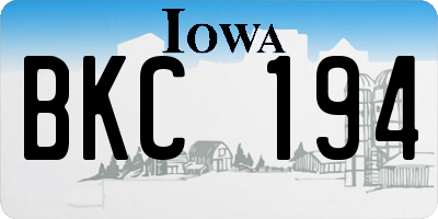 IA license plate BKC194