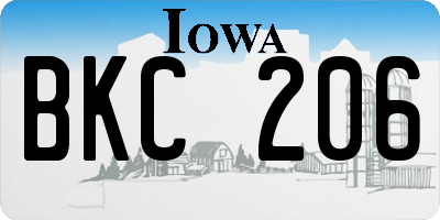 IA license plate BKC206