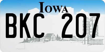IA license plate BKC207