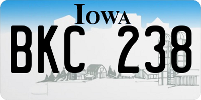 IA license plate BKC238