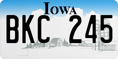 IA license plate BKC245