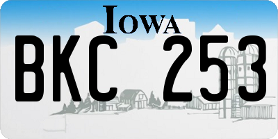 IA license plate BKC253