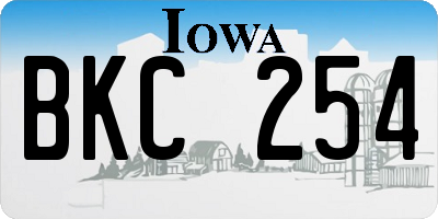 IA license plate BKC254