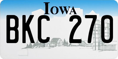 IA license plate BKC270