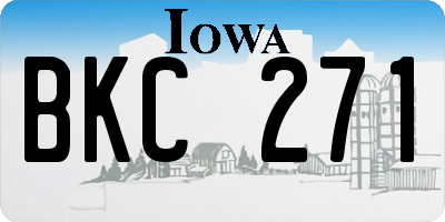 IA license plate BKC271