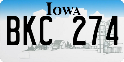 IA license plate BKC274