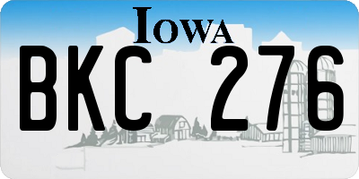 IA license plate BKC276