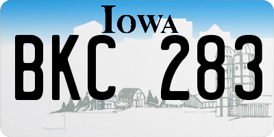 IA license plate BKC283