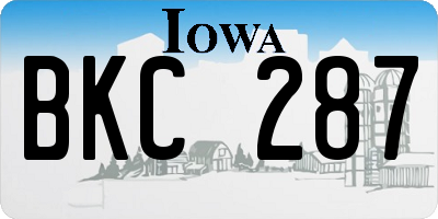 IA license plate BKC287