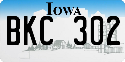 IA license plate BKC302