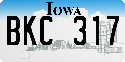 IA license plate BKC317